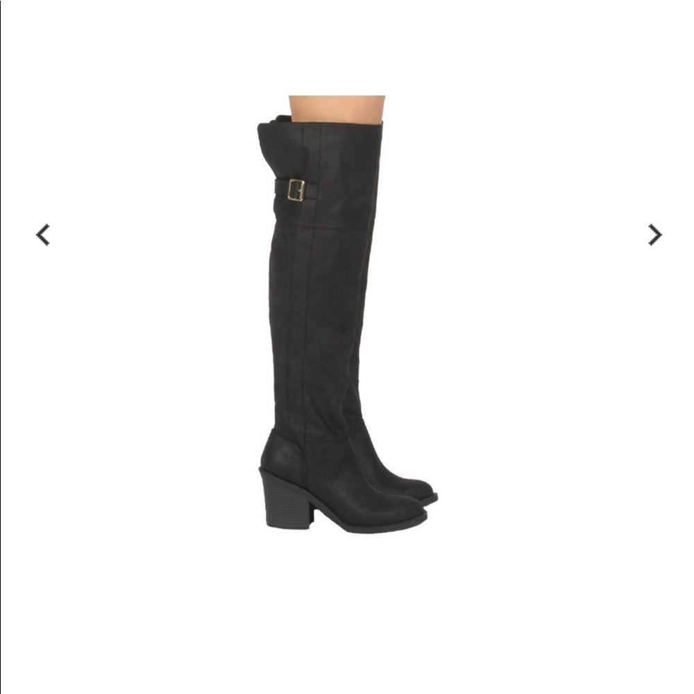 Thigh high black boots - WORN ONCE